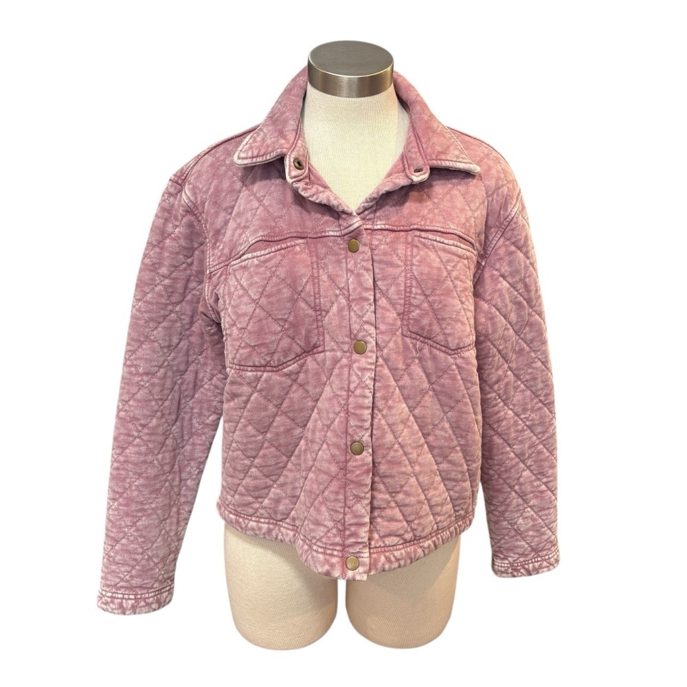 Jane and Delancey Womens Jacket Dusty Pink Quilted Puffer Sz. M
